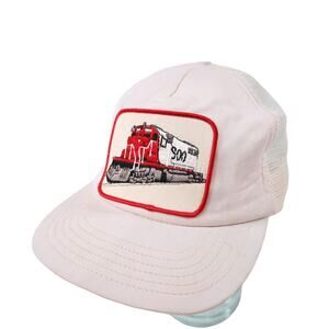 Vintage SOO Line Railroad Locomotive Train Patch Mesh Trucker Hat